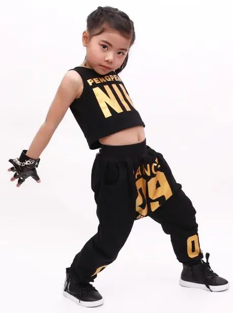 Kid's Casual Sets Fashion Summer Children Clothes Hip Hop Dance Set Costume Girls Wear 2 Pieces Suit Boys Harem Pants | Детская