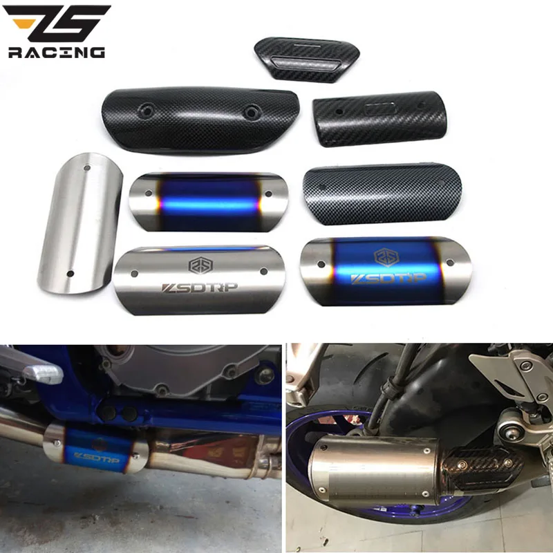 

ZS Racing Motorcycle Exhaust Middle Mid Link Connecting Pipe Protector Heat Shield Cover Stainless Steel For TMAX530 CB400