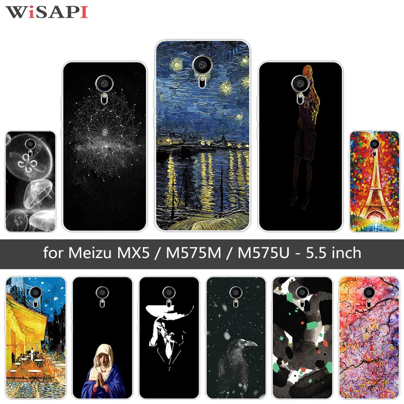 5.5 inch for Meizu MX5 M575M M575U Transparent Silicone Jellyfish Phone Case MX 5 Black Back Matte Cover Coque |