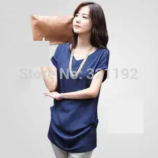 

Women Summer Hot Sale Short Sleeve V-neck Cotton Splice Loose Chiffon T-shirts Female Spring Hedging Button Chiffon Tops