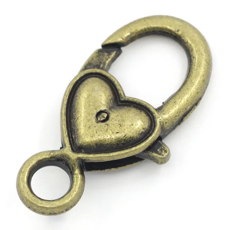 DoreenBeads античное бронзовое сердце с застежкой из металлического сплава 27 мм (1 1/8