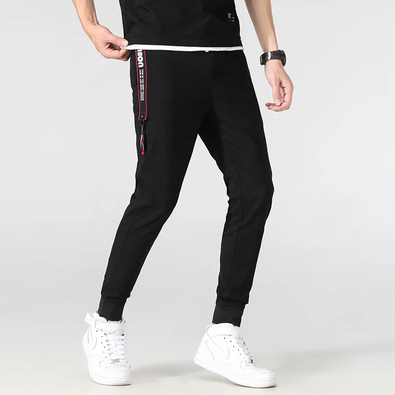 Мужские спортивные брюки в полоску по бокам тренировочные штаны стиле хип-хоп