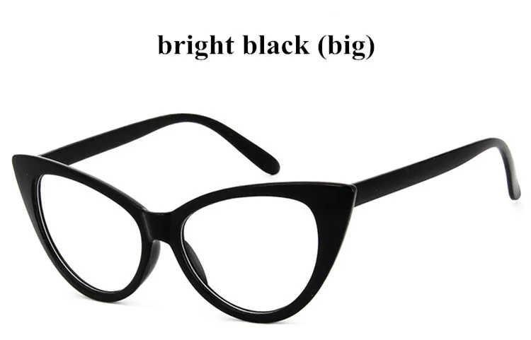 Cat Eye Обычная Очки модный бренд Для женщин ясно, кошачий глаз Очки Рамки высокое качество Винтаж Очки для Для женщин Óculos - Цвет оправы: bright black big