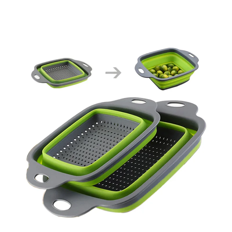 Лидер продаж 2 шт. складная корзина для мытья овощей и фруктов ситечко