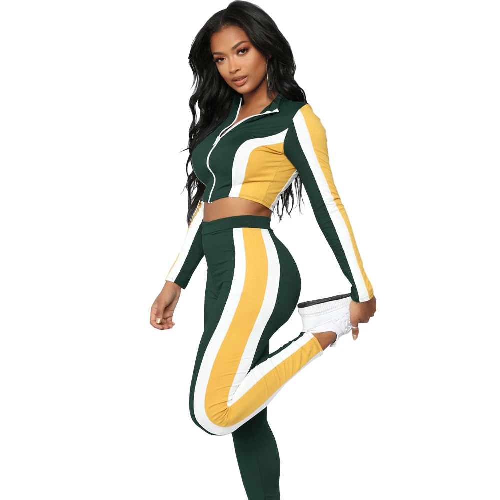 Женский комплект в стиле пэчворк с цветным блоком повседневный топ длинными