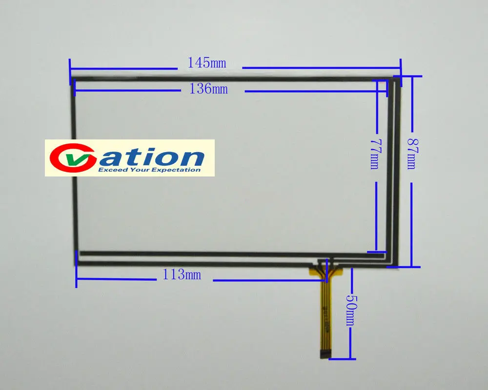 

6inch 4 wire Resistive Touch Screen Digitizer Glass 145x87mm Panel Car DVD GPS
