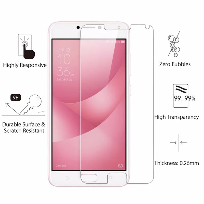 Закаленное стекло 9H 2.5D для Asus Zenfone 4 Max ZC554KL защитная Пленка премиум класса 5 дюйма 2