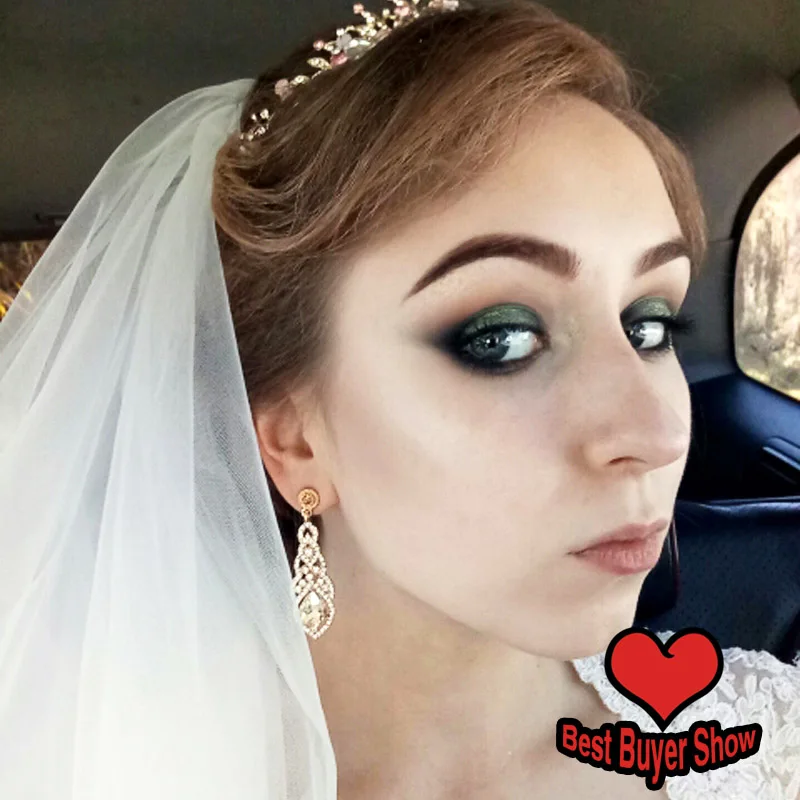 Женские свадебные серьги OCESRIO белые висячие из австрийского хрусталя с цирконием