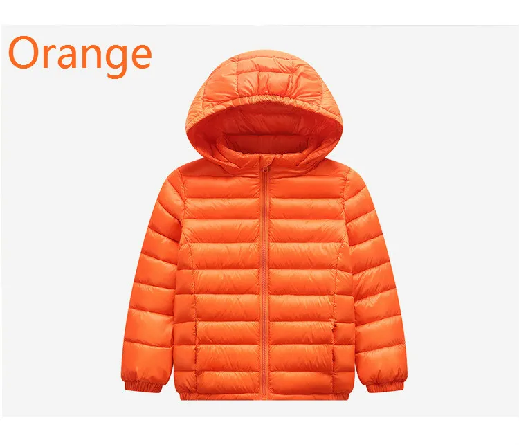 H20-Orange- Детская куртка зимняя одежда для маленьких девочек Parker светильник куртка для мальчиков пуховое пальто с капюшоном весенне-осенняя куртка От 1 до 12 лет - Цвет: H20-Orange-