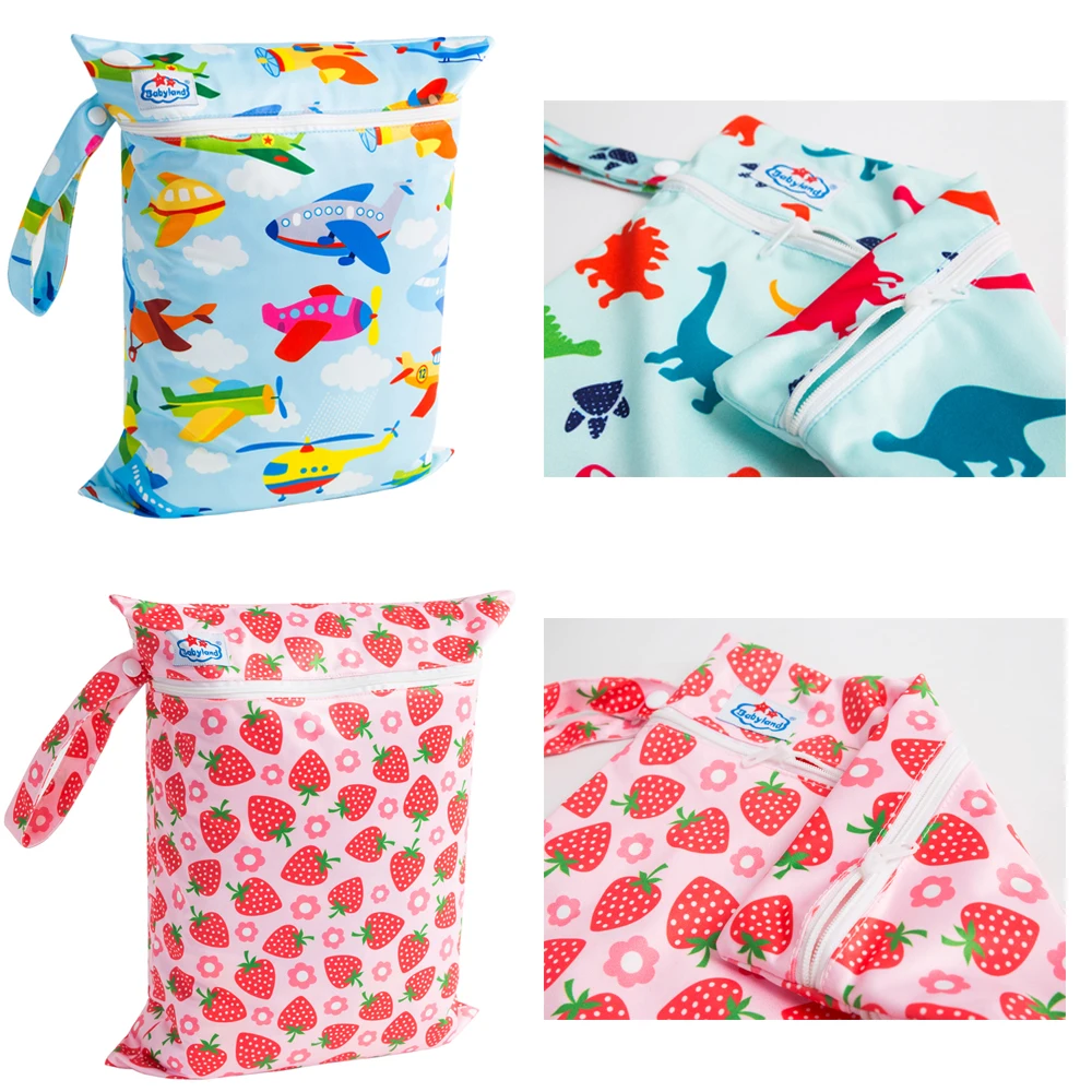 Babyland Double Zipper Bags 30pcs Waterproof Dry & Wet Diaper Bag Menstrual Bag Double Zippers Swimsuit Bags 2 Pockets Bags New