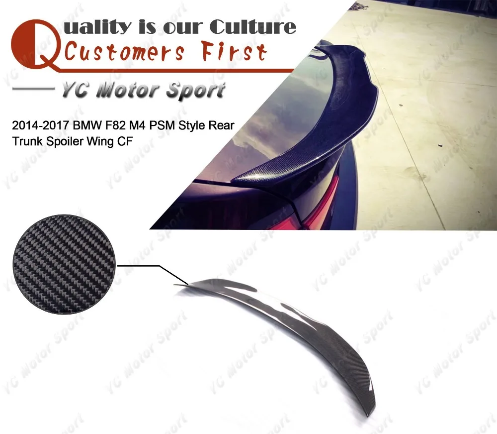 

Car Accessories Carbon Fiber PSM Style Trunk Spoiler Fit For 2014-2017 F82 M4 2D Coupe Rear Spoiler Wing
