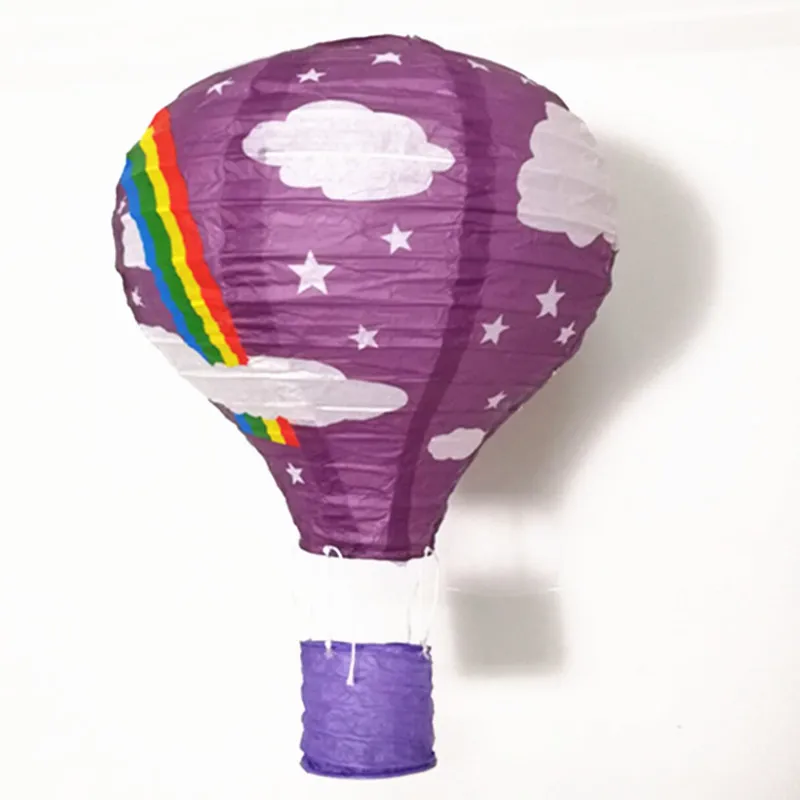 purple rainbow 1 шт. 10/12/14/16 дюймов тепловой аэростат Радуга Бумага фонари бар украшения Дети День рождения Свадебные украшения вечерние поставки - Цвет: purple rainbow