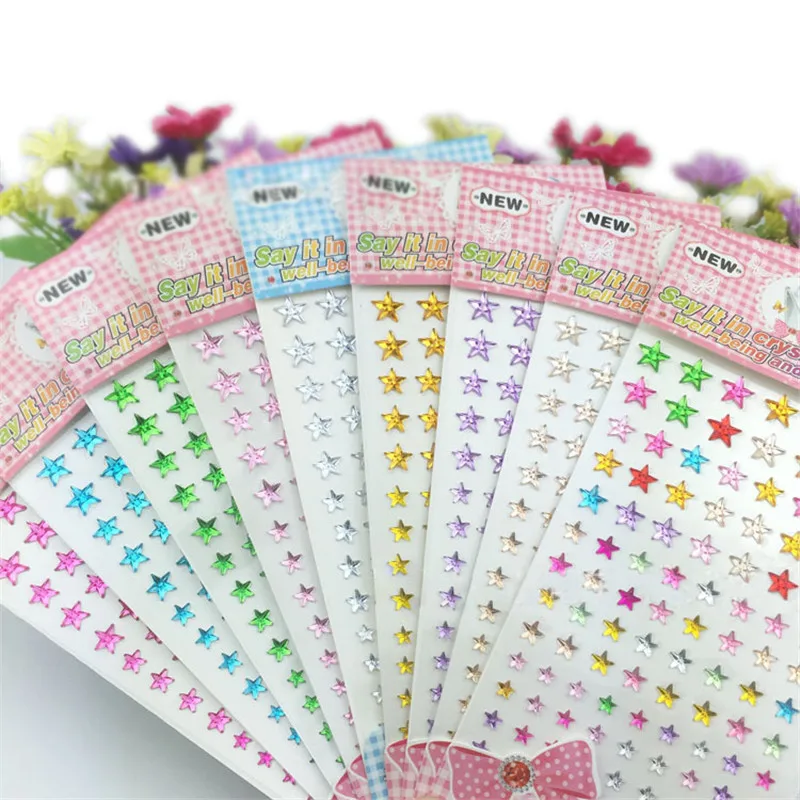 1 лист Звезда Мотив Стразы Малыш Коробки Плоской задней Бусы Наклейка Телефон