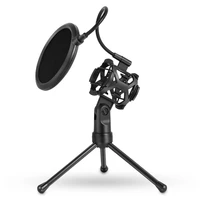desktop microphone standmicrophone windproof pop filter with adjustable tripod for recordingvoice over sound studiostreaming