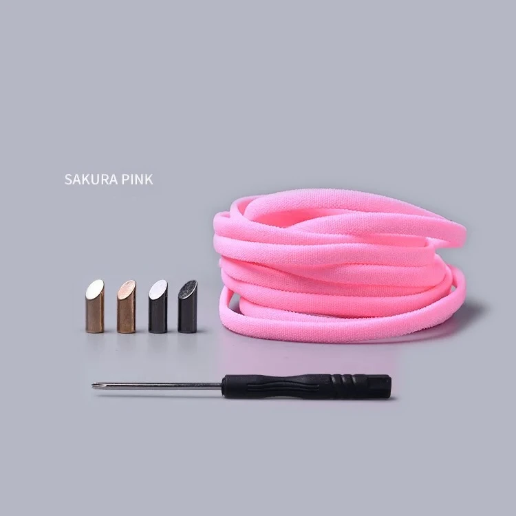 Sakura pink 1 пара шнурков для обуви без завязок полукруглые эластичные шнурки для детей и взрослых, кроссовки для быстрой шнурки, шнурки для обуви для ленивых, 15 цветов, кружевные корзины - Цвет: Sakura pink