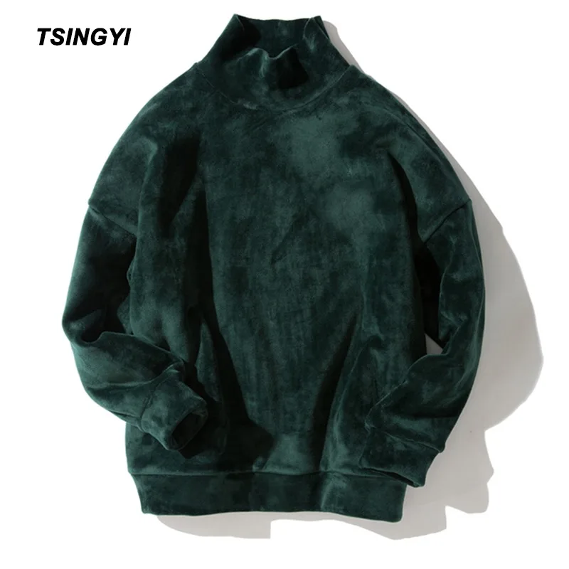 Tsingyi, пуловер, одноцветные, Astroworld, толстовки для мужчин и женщин, Kanye, уличная одежда, хип-хоп, водолазка, худи, Homme, золото, бархат, 5XL, толстовки