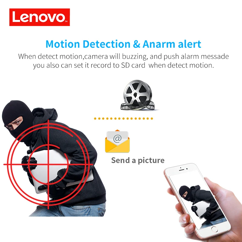 LENOVO открытый Водонепроницаемый IP 720 P Камера Wi-Fi Беспроводной Камеры Скрытого