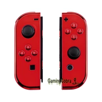 extremerate custom chrome red controller housing shell cover with full set buttons for ns switch oled switch joycon
