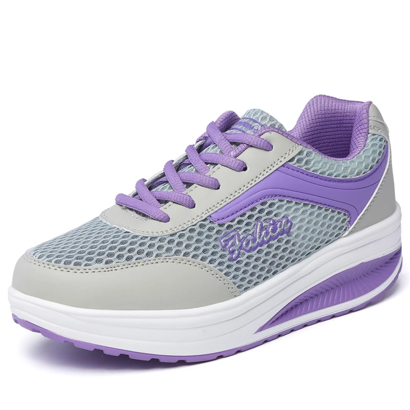 Весна Лето Воздуха Mesh Обувь Женская Дышащие Отдыха Спортивная Клин Тенис Feminino
