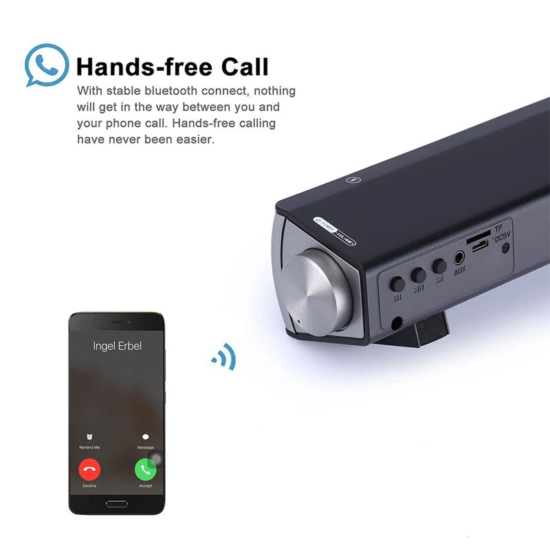 Портативный Bluetooth динамик s ТВ Саундбар Беспроводная коробка Hi Fi Сабвуфер Бумбокс