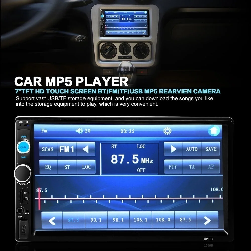 Bluetooth двойной 2 Din 7 &quotавтомобильный MP5 плеер стерео радио MP3 сенсорный экран и USB +