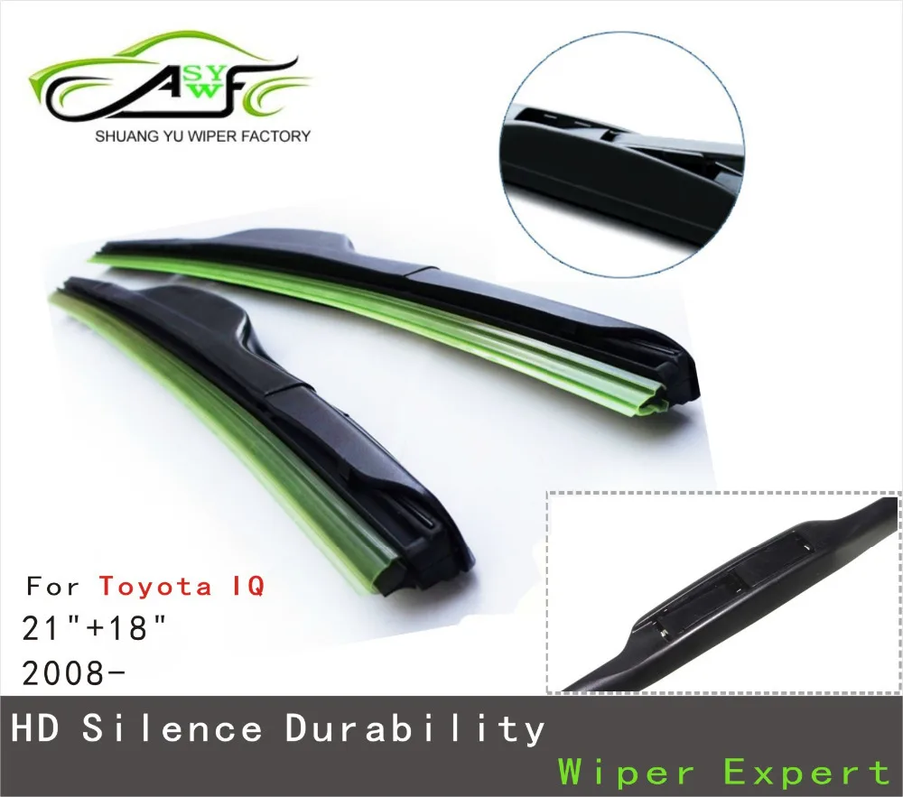 1Pair Car Wiper Blade for Toyota IQ 21+18inch soft rubber Auto part windscreen wiper blades accessories Free shipping|wiper bmw|wiper toyotablade