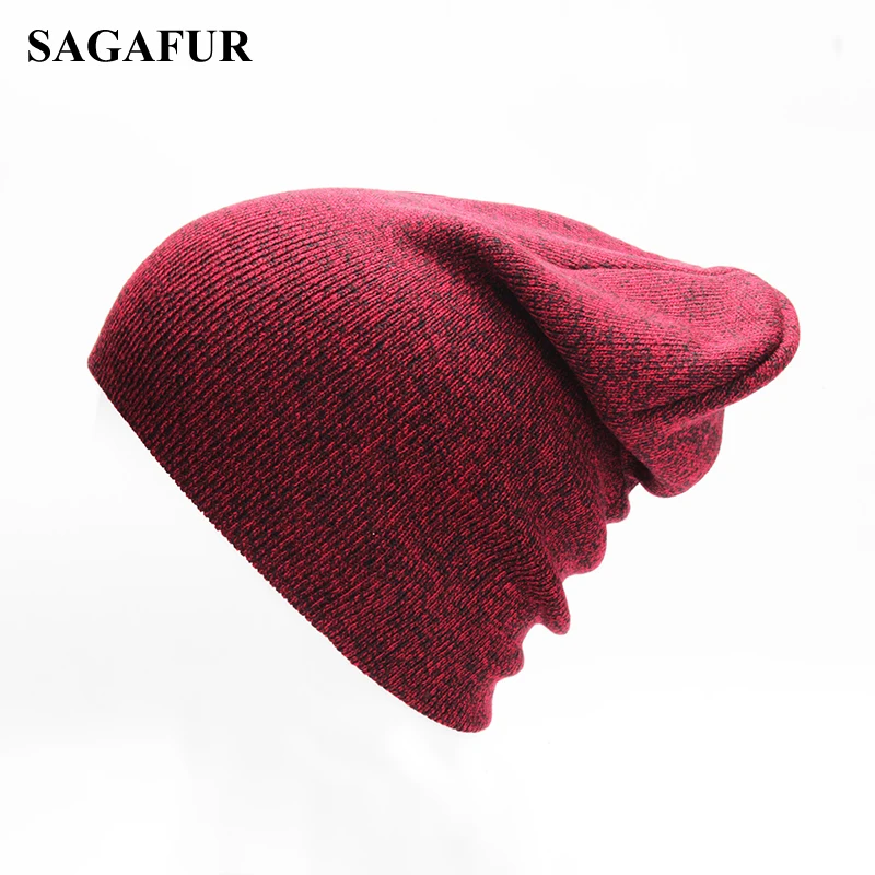 Мягкие шапки для мужчин и женщин Зимняя кепка женская трикотажная мешковатая