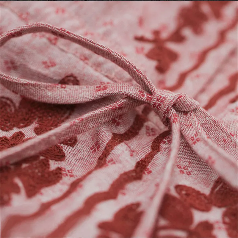 Винтажное элегантное женское платье туника из хлопка и льна с v образным вырезом