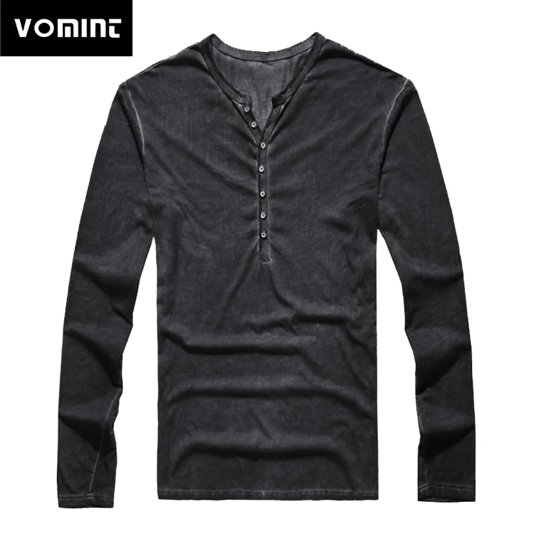 Vomint 2019 горячая распродажа мужские футболки хлопковые винтажные рубашки с