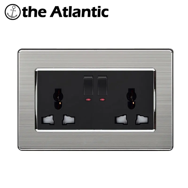 Atlantic 146 двойная универсальная переключаемая розетка с неоновой роскошной
