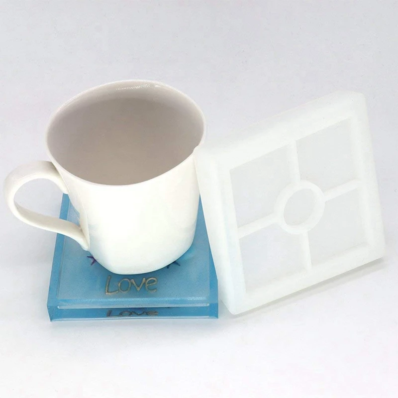 3 упаковки Diy Coaster Силиконовые формы включая круглые квадратные шестигранные