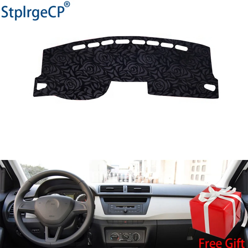 Нескользящий автомобильный коврик для приборной панели с розовым рисунком