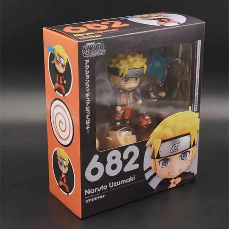 naruto with box Nendoroid Наруто Shippuden Kurama кьюби Наруто 682 Саске 707 Учиха Итачи 820 Какаши 724 Харуно Сакура 833 игрушка фигурка - Цвет: naruto with box