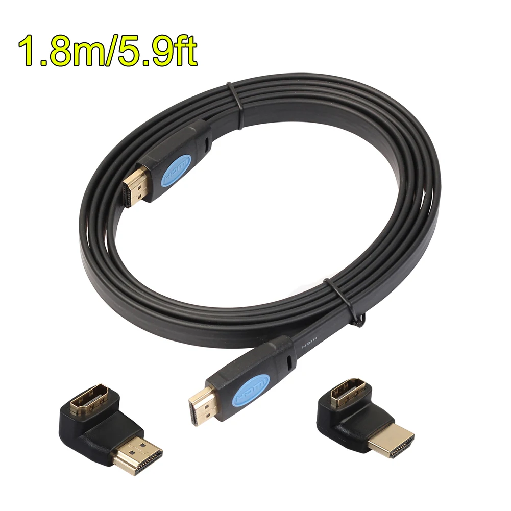 3 м/5 м/10 м HDMI 2,0 кабель аудио-видео кабель высокого Скорость HD 4K x 2K плоский кабель HDMI кабель со штыревыми соединителями на обоих концах для подключения+ 90/270 градусов адаптер