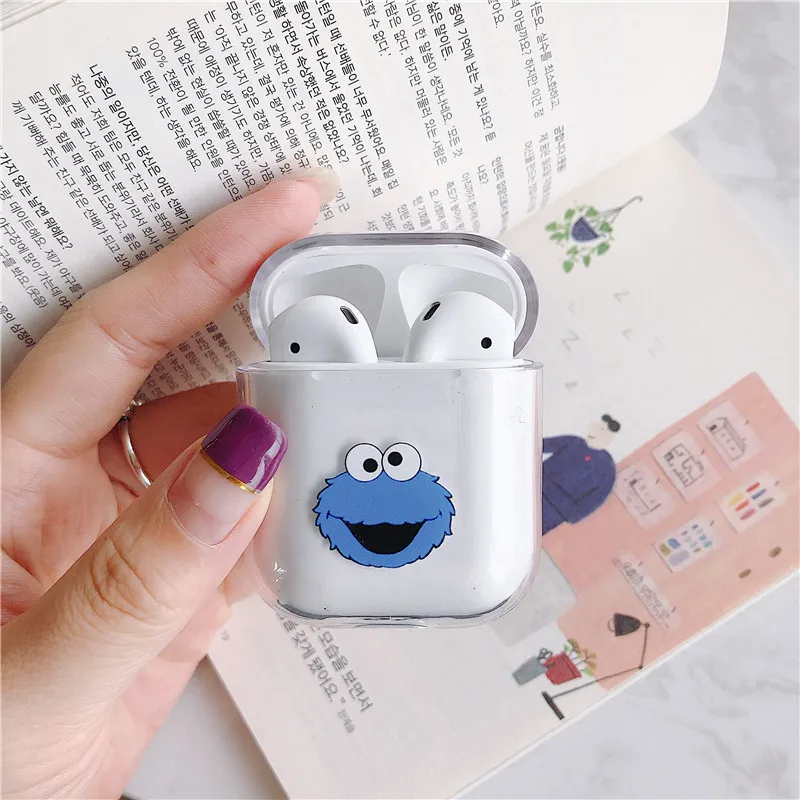Жесткий Чехол для наушников из поликарбоната, чехол для AirPods 1, 2, Мультяшные прозрачные беспроводные наушники, зарядная коробка для Apple AirPods, Прямая поставка, подарки - Цвет: Фиолетовый