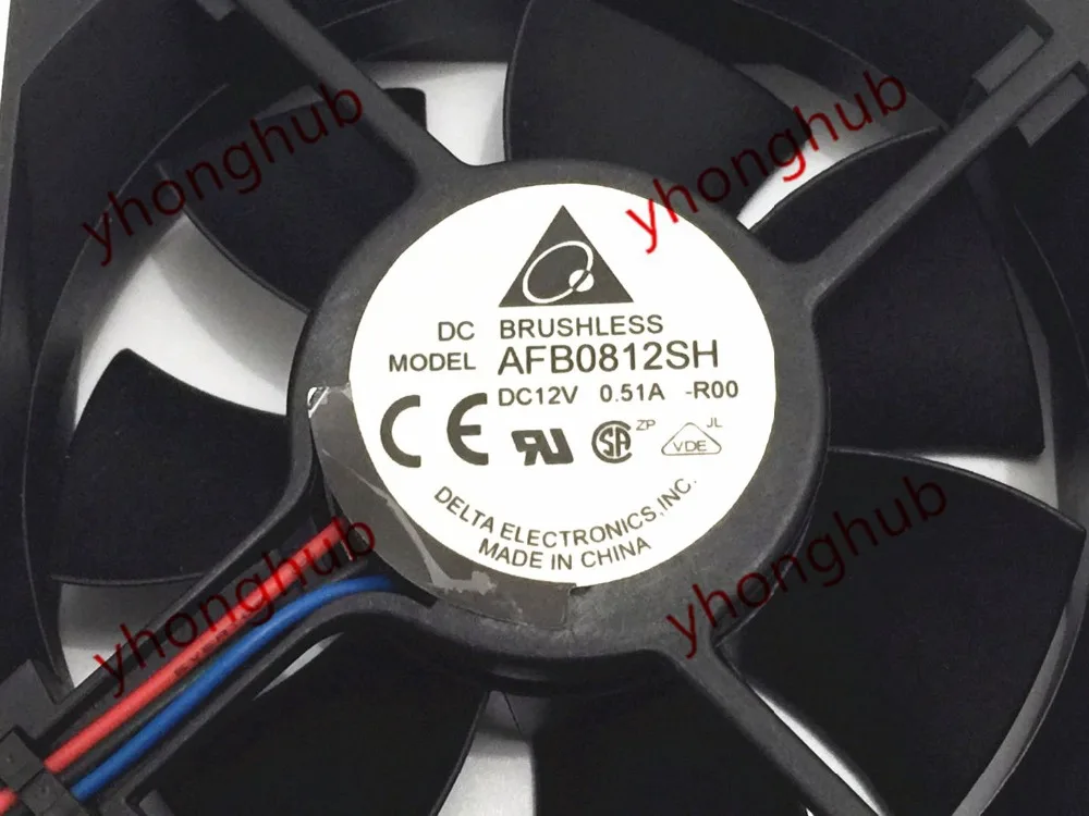 Detla электроники AFB0812SH R00 Сервер вентилятор охлаждения 3 DC 12V 0.51A 80x80x25mm|square fan|dc fan 12vdc