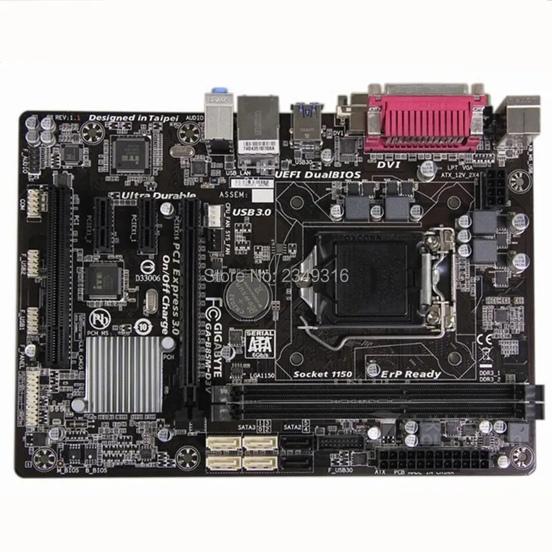 Для Gigabyte GA-B85M-D3V оригинальная б/у настольная материнская плата B85M-D3V B85 LGA 1150 i3 i5 i7 DDR3