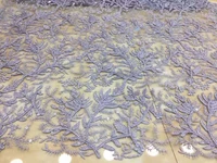 9 colors option beautiful nigerian lace fabric with sequins for wedding dress
