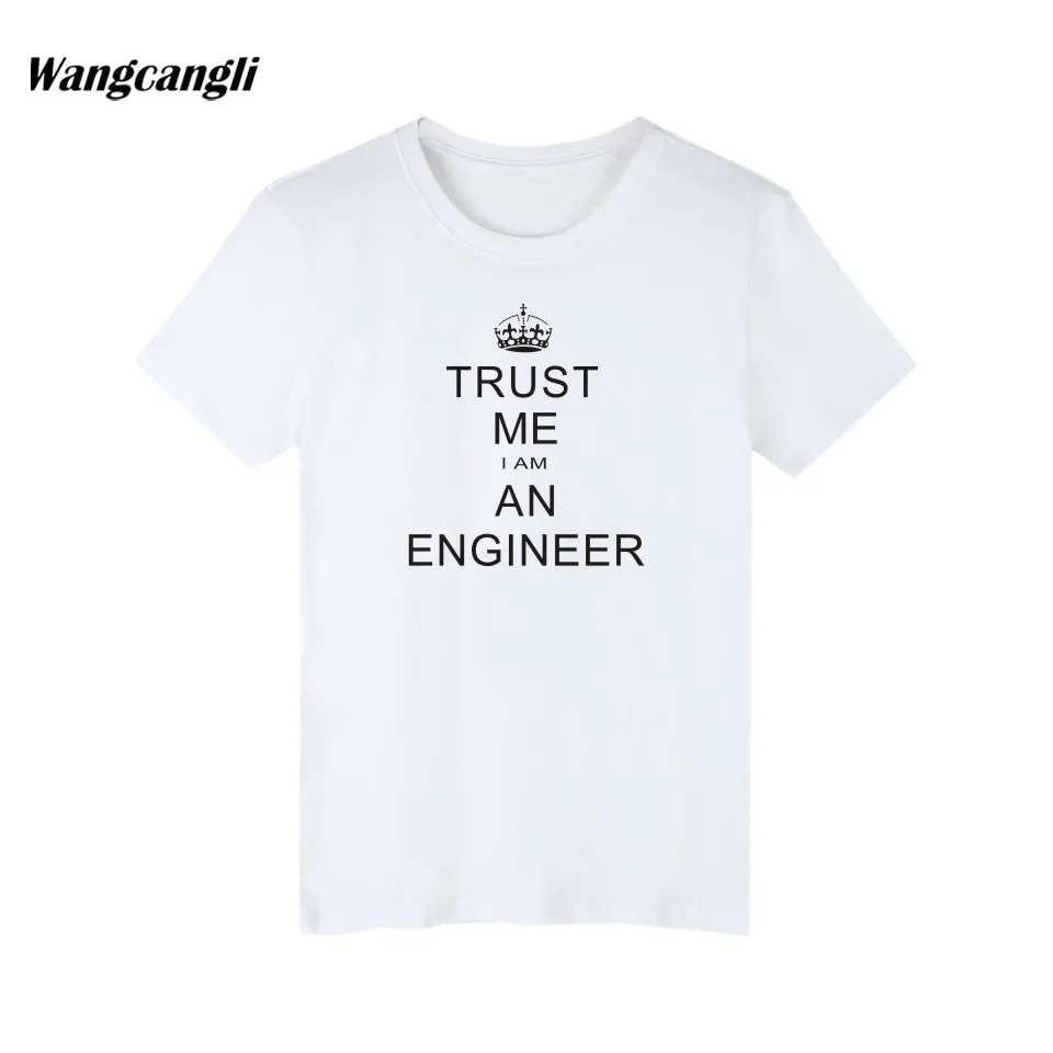 Мужская/женская футболка с принтом надписи Trust Me Я инженер смешная черная из