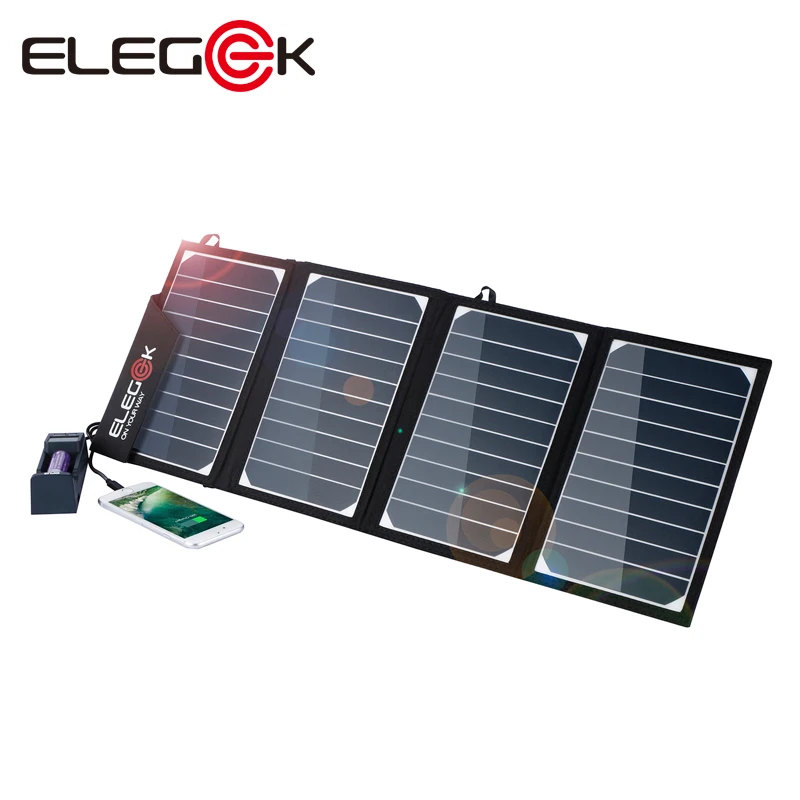 ELEGEEK 22 Вт 5 в зарядное устройство для телефона на солнечной батарее с двумя USB