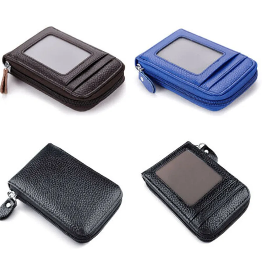 Мужской кожаный кошелек с блокировкой RFID тонкий держатель для карт 2019|Держатели