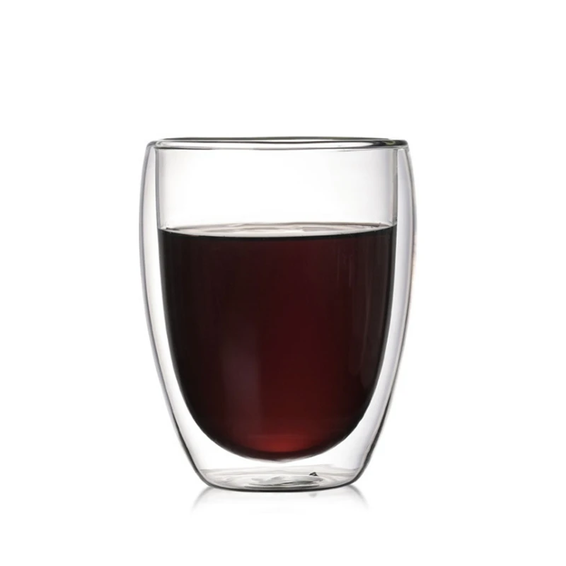 Ecocoffee Новая двухслойная стеклянная кружка 250/350/450 мл прозрачная прочная двухслойная чашка термостойкая конструкция