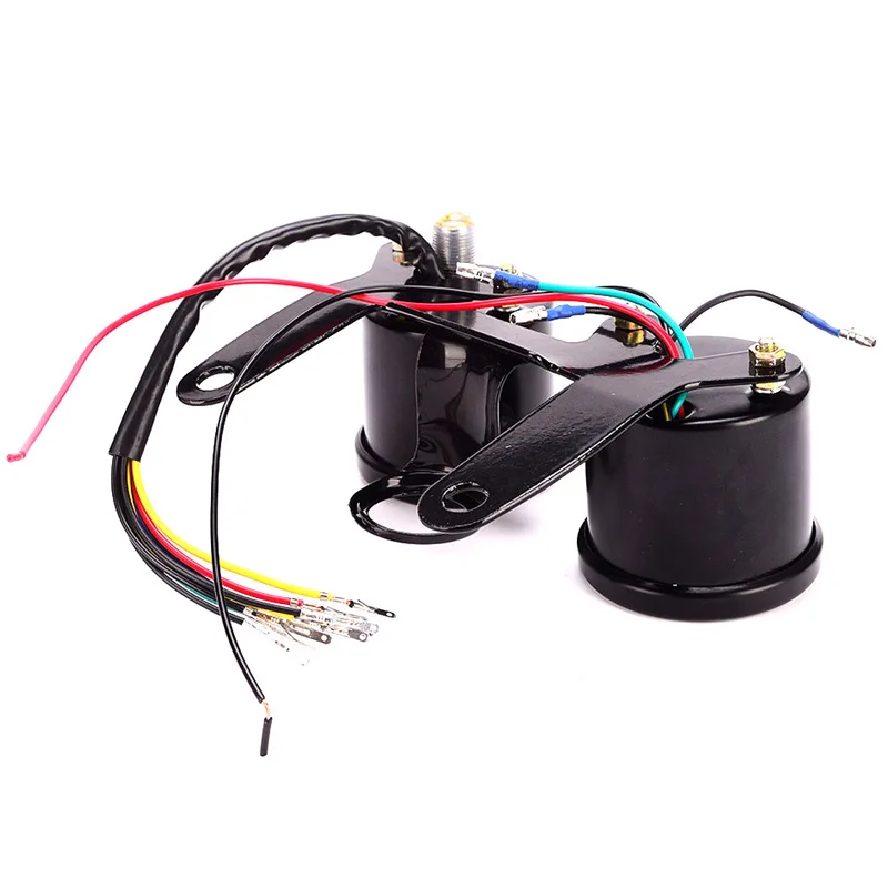 12V Universal Motorcycle Bike Metal Shell Black LED Light Tachometer Speedometer Odometer Gauge Vintage | Автомобили и мотоциклы