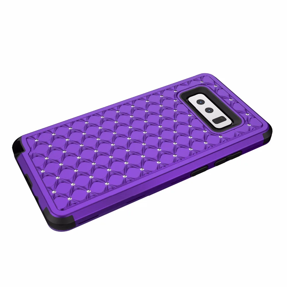 Luxury Bling Style 3 in 1 Durable PC+TPU Glitter phone Case For Samsung Galaxy Note 8 Full pretection anti-knock Armor |