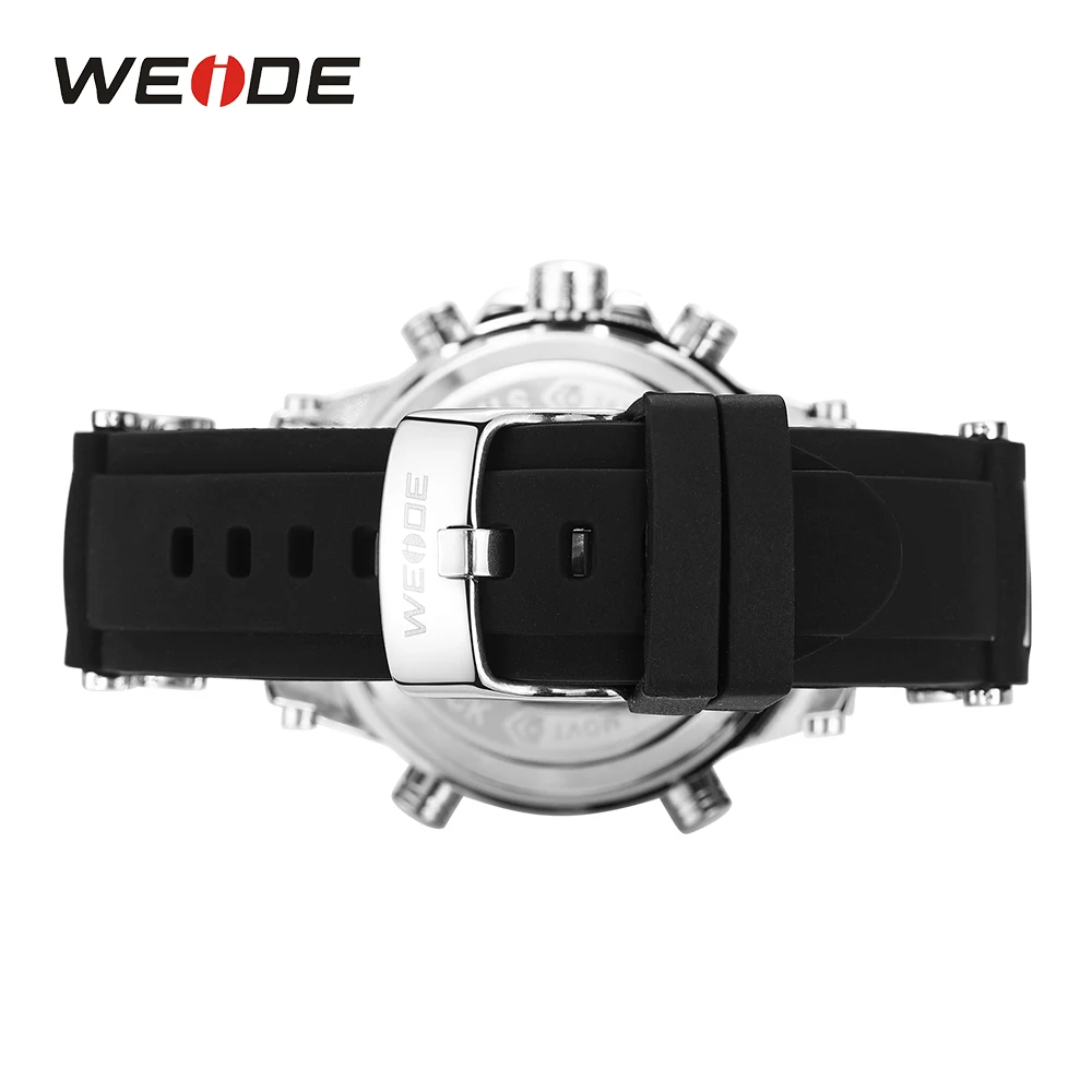 WEIDE мужская спортивная мода бизнес Авто Дата силиконовый ремешок часы военные led
