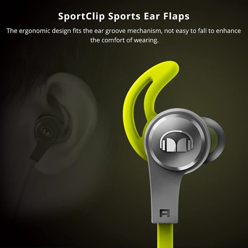 Оригинальные наушники вкладыши Monster iSport беспроводные bluetooth с микрофоном прочные