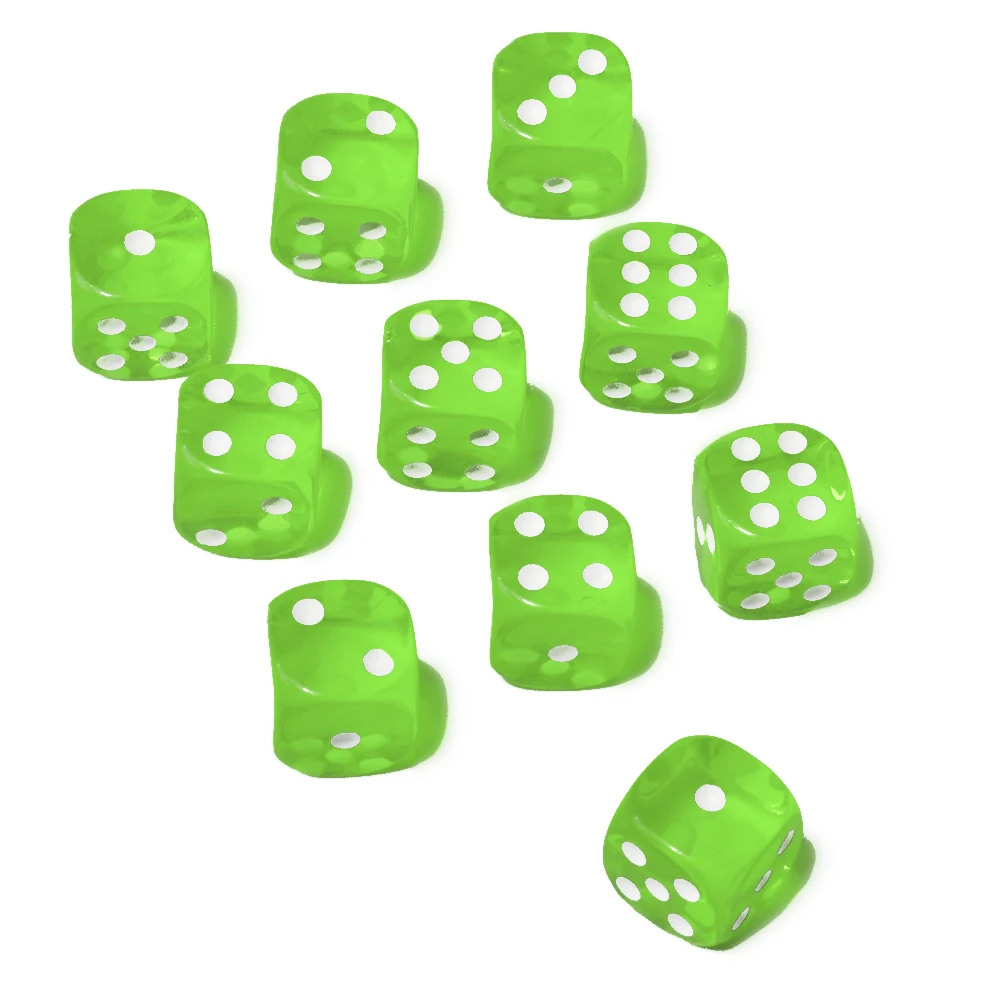 10pcs/set Round Corner Cube Transparent Colorful Exquisite Dice Collection Decoration Game | Спорт и развлечения