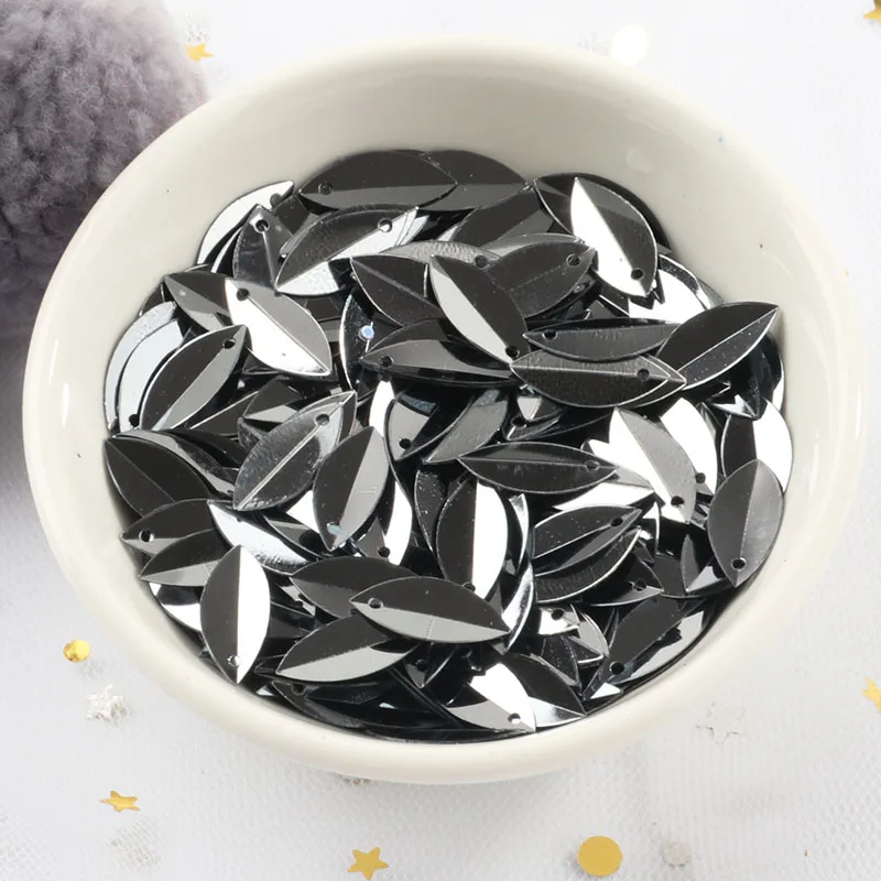Gray Color Новинка! 720 шт 6*14 мм овальные сложенные блестки конские глаза форма свободные блестки пайетки для рукоделия свадебные швейные аксессуары для художественного оформления - Цвет: Gray Color