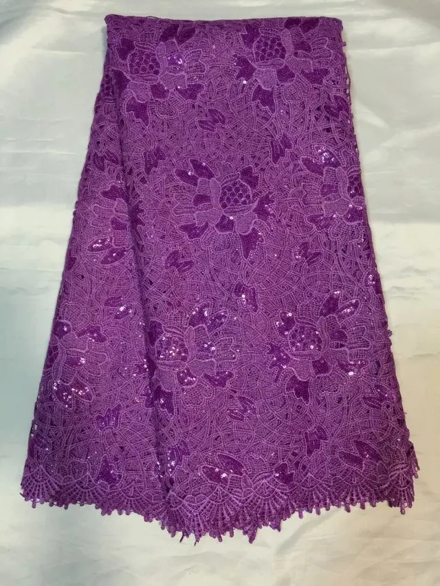 ( 5 ярдов / много ) африка фиолетовый кружевная ткань Французский веревка кружево
