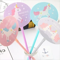 1pcs kawaii cartoon pony fan gel pen student stationery novelty gift school material office supplies 4 colors
